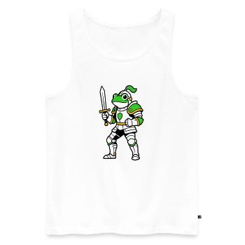 Frog Knight - Men's Premium Organic Tank Top - white - Front - AI Model Male 178 light (178cm)