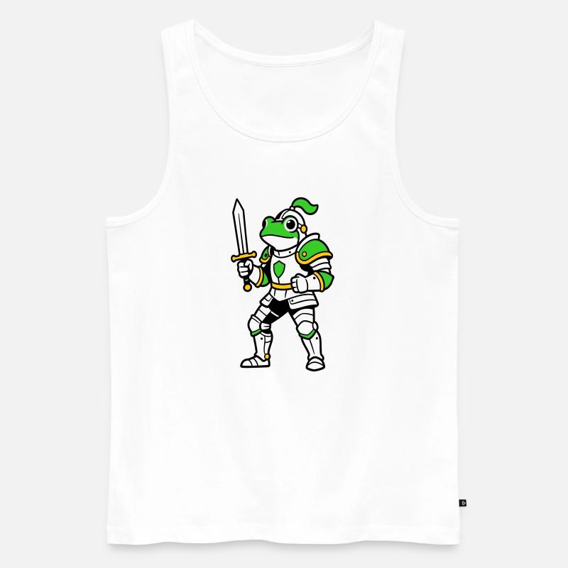 Froschritter - Männer Premium Bio Tank Top - Weiß