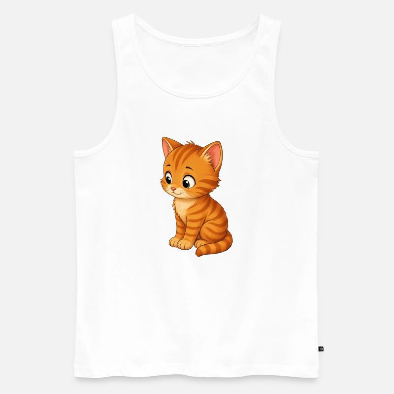 Kätzchen getigert - Männer Premium Bio Tank Top - Weiß