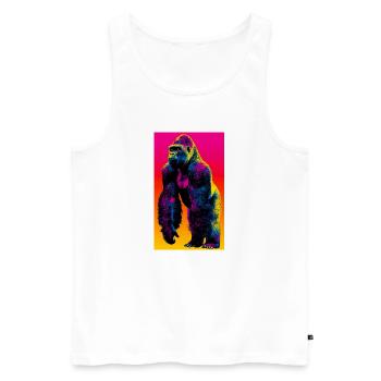 gorilla - Men's Premium Organic Tank Top - white - Front - AI Model Male 178 light (178cm)