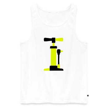 Bicycle Air Pump Graphic - Men's Premium Organic Tank Top - white - Front - Michal (187cm)