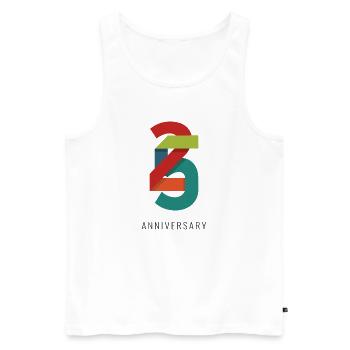 25 ans – Design anniversaire moderne - Débardeur bio Premium Homme - blanc - Devant - Michal (187cm)