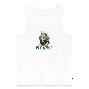 LABRADOR DOG RETRIEVER BREED CUTE RESCUE - Men's Premium Organic Tank Top - white - Front - Michal (187cm)