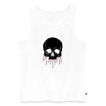 Bloody Skull - Männer Premium Bio Tank Top - Weiß - Vorne - Michal (187cm)