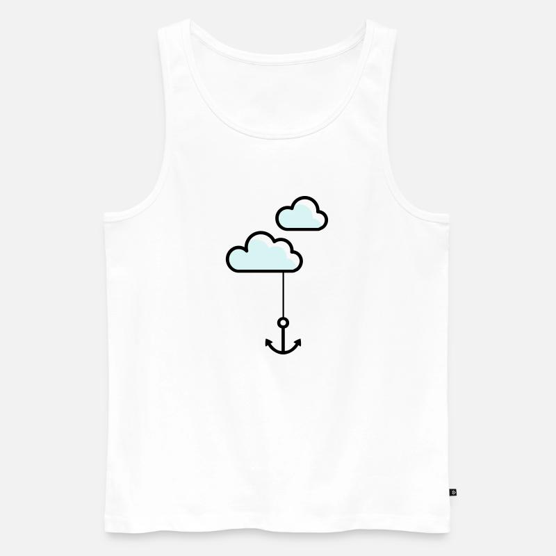 Anker mit Wolke - Männer Premium Bio Tank Top - Weiß
