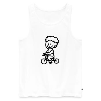Child bike - line - Men's Premium Organic Tank Top - white - Front - Michal (187cm)