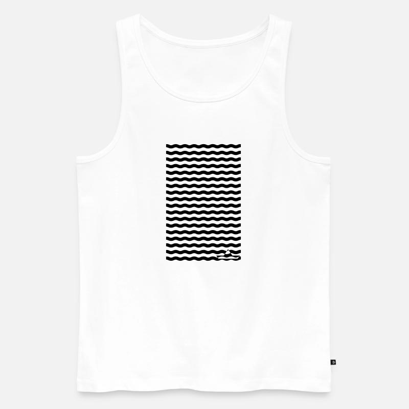Wellen mit Boot - Männer Premium Bio Tank Top - Weiß