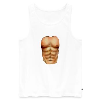 Mein wahres Ich - Muskulös - Männer Premium Bio Tank Top - Weiß - Vorne - Michal (187cm)