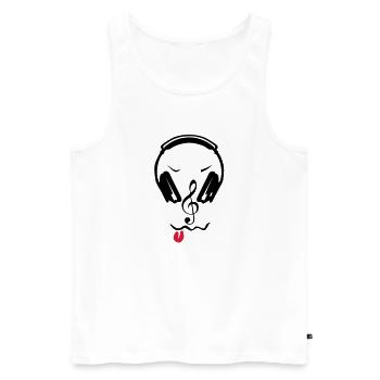cle Helme dj Equalizer Boden Anmerkung3 - Männer Premium Bio Tank Top - Weiß - Vorne - Michal (187cm)