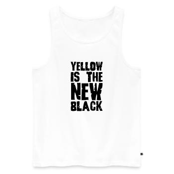 yellow is the new black - Men's Premium Organic Tank Top - white - Front - AI Model Male 178 light (178cm)