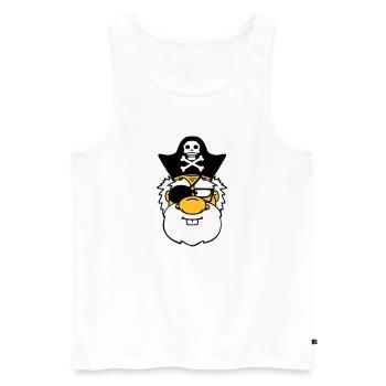 kopf gesicht pirat kapitaen matrose seeraeuber sae - Männer Premium Bio Tank Top - Weiß - Vorne - AI Model Male 178 light (178cm)