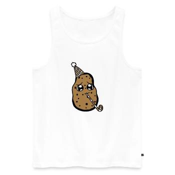 alleine einsam gesicht suess niedlich kleine gebur - Männer Premium Bio Tank Top - Weiß - Vorne - AI Model Male 178 light (178cm)