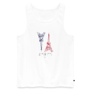 Je m'en F**s (I don't give a f*ck) - Männer Premium Bio Tank Top - Weiß - Vorne - Michal (187cm)