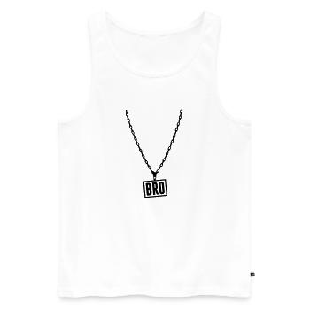 chain_bro_bo1 - Débardeur bio Premium Homme - blanc - Devant - Michal (187cm)