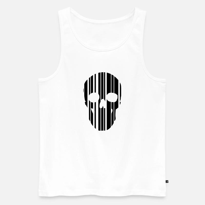 crâne de code à barres - Débardeur bio Premium Homme - blanc