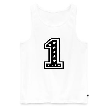 Nr. 1 - Männer Premium Bio Tank Top - Weiß - Vorne - AI Model Male 178 light (178cm)