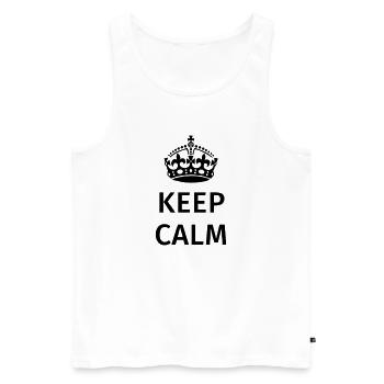 Keep Calm - Men's Premium Organic Tank Top - white - Front - AI Model Male 178 light (178cm)