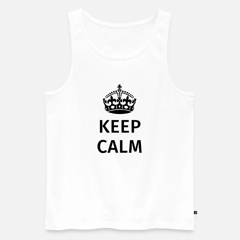 Keep Calm - Männer Premium Bio Tank Top - Weiß