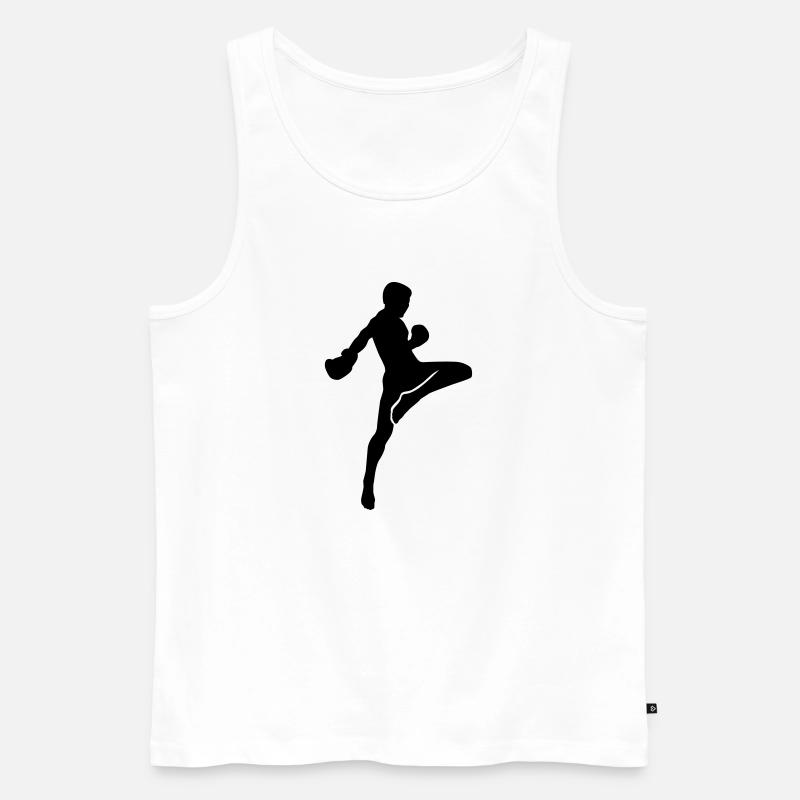 Muay Thai - Männer Premium Bio Tank Top - Weiß
