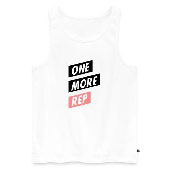 ONE MORE REP - Männer Premium Bio Tank Top - Weiß - Vorne - Michal (187cm)