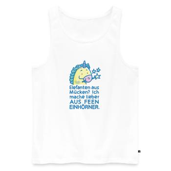 Ich mache aus Feen Einhörner - Männer Premium Bio Tank Top - Weiß - Vorne - AI Model Male 178 light (178cm)