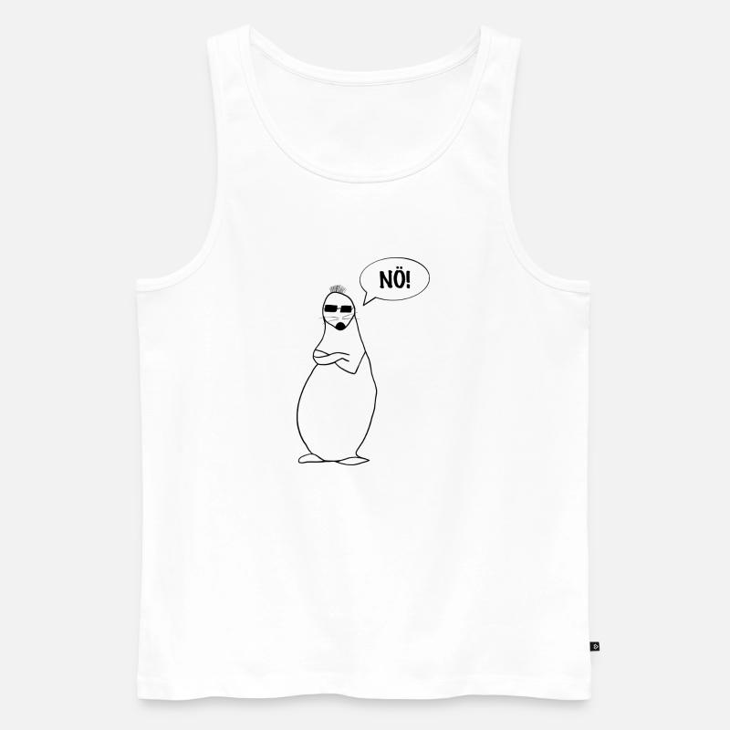 Nö ! Comic - Figur / lustige Geschenkidee - Männer Premium Bio Tank Top - Weiß