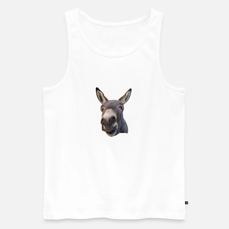 Matty der Esel Donkey Burro - Männer Premium Bio Tank Top - Weiß