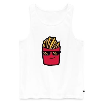 Cool Pommes Frites - Männer Premium Bio Tank Top - Weiß - Vorne - AI Model Male 178 light (178cm)