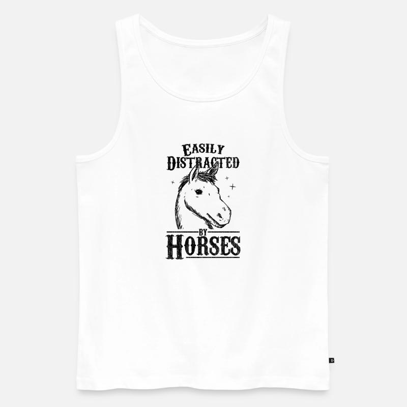 Pferd - Männer Premium Bio Tank Top - Weiß