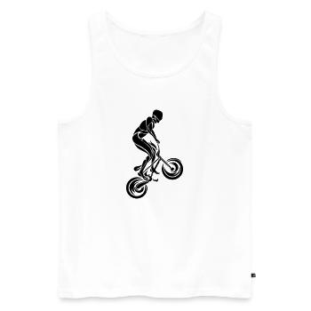 BMX Rider Triabal - Débardeur bio Premium Homme - blanc - Devant - AI Model Male 178 light (178cm)