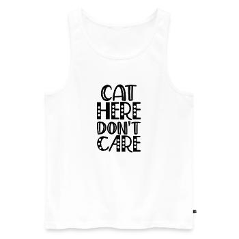 cat here don't care - Débardeur bio Premium Homme - blanc - Devant - Michal (187cm)