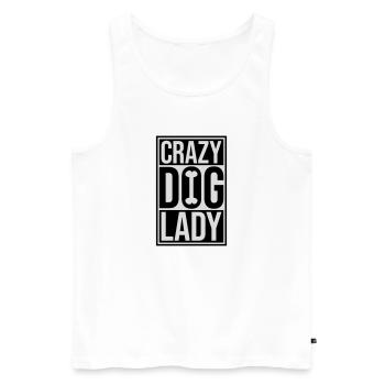 crazy dog lady Zitat - Männer Premium Bio Tank Top - Weiß - Vorne - Michal (187cm)