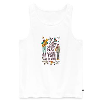 Vögel - Männer Premium Bio Tank Top - Weiß - Vorne - Michal (187cm)