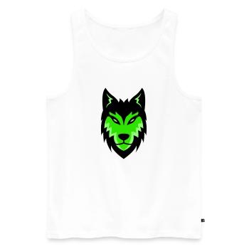 wolf - Männer Premium Bio Tank Top - Weiß - Vorne - AI Model Male 178 light (178cm)