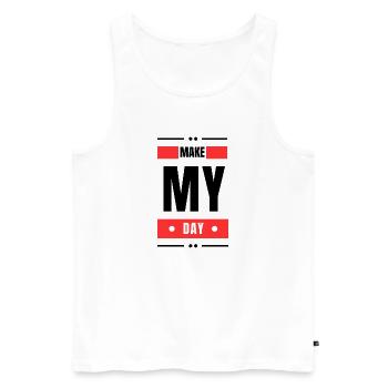 Make My Day - Men's Premium Organic Tank Top - white - Front - Michal (187cm)