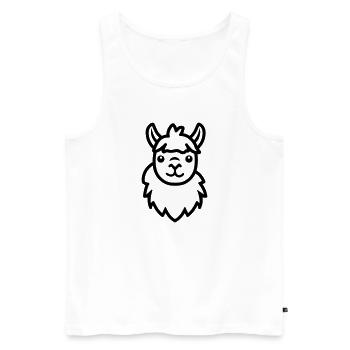 Alpaka-Lama - Männer Premium Bio Tank Top - Weiß - Vorne - Michal (187cm)