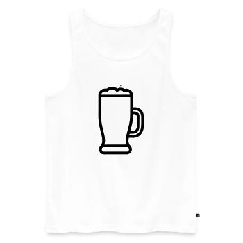 Bière - Débardeur bio Premium Homme - blanc - Devant - Michal (187cm)