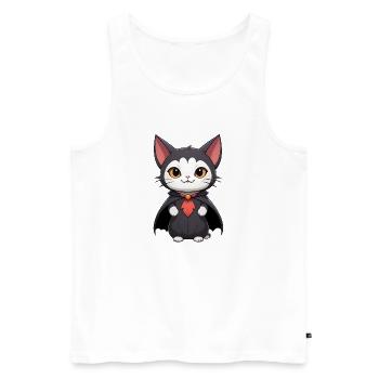 Halloween Vampire Cat - Men's Premium Organic Tank Top - white - Front - Michal (187cm)