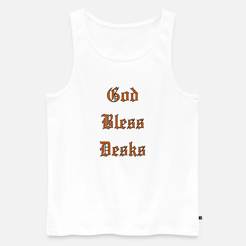 GodBlessDesks - Männer Premium Bio Tank Top - Weiß