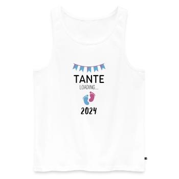 Tante Loading... 2024 - Männer Premium Bio Tank Top - Weiß - Vorne - AI Model Male 178 light (178cm)