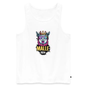 Malle 2024 Alpaga Party Holiday - Débardeur bio Premium Homme - blanc - Devant - Michal (187cm)