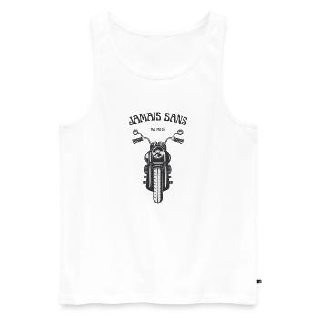 Jamais sans ma moto - Débardeur bio Premium Homme - blanc - Devant - Michal (187cm)