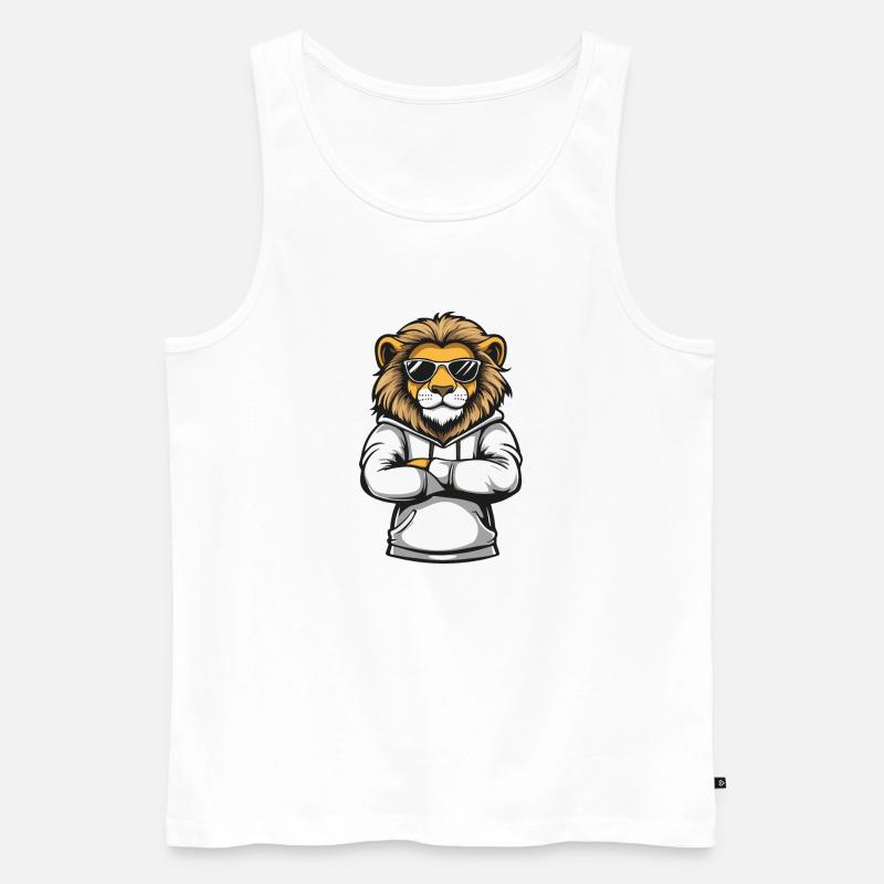 Löwe Comic - Männer Premium Bio Tank Top - Weiß