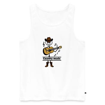 Guitariste country 'Country music' - Débardeur bio Premium Homme - blanc - Devant - Michal (187cm)