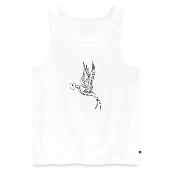 Oiseau - Débardeur bio Premium Homme - blanc - Devant - Michal (187cm)
