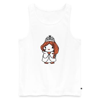 oiseau princesse reine dame femme robe couronne mignon - Débardeur bio Premium Homme - blanc - Devant - Michal (187cm)