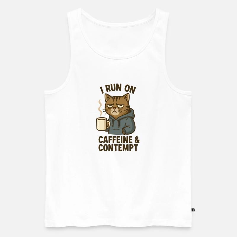 Kaffe Katze - Männer Premium Bio Tank Top - Weiß