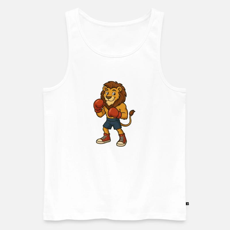 Löwe Boxer - Männer Premium Bio Tank Top - Weiß