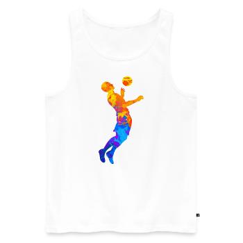 Footballeur Footballeur Football Club Silhouette - Débardeur bio Premium Homme - blanc - Devant - Michal (187cm)
