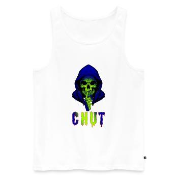 Tête de mort chut - Débardeur bio Premium Homme - blanc - Devant - Michal (187cm)